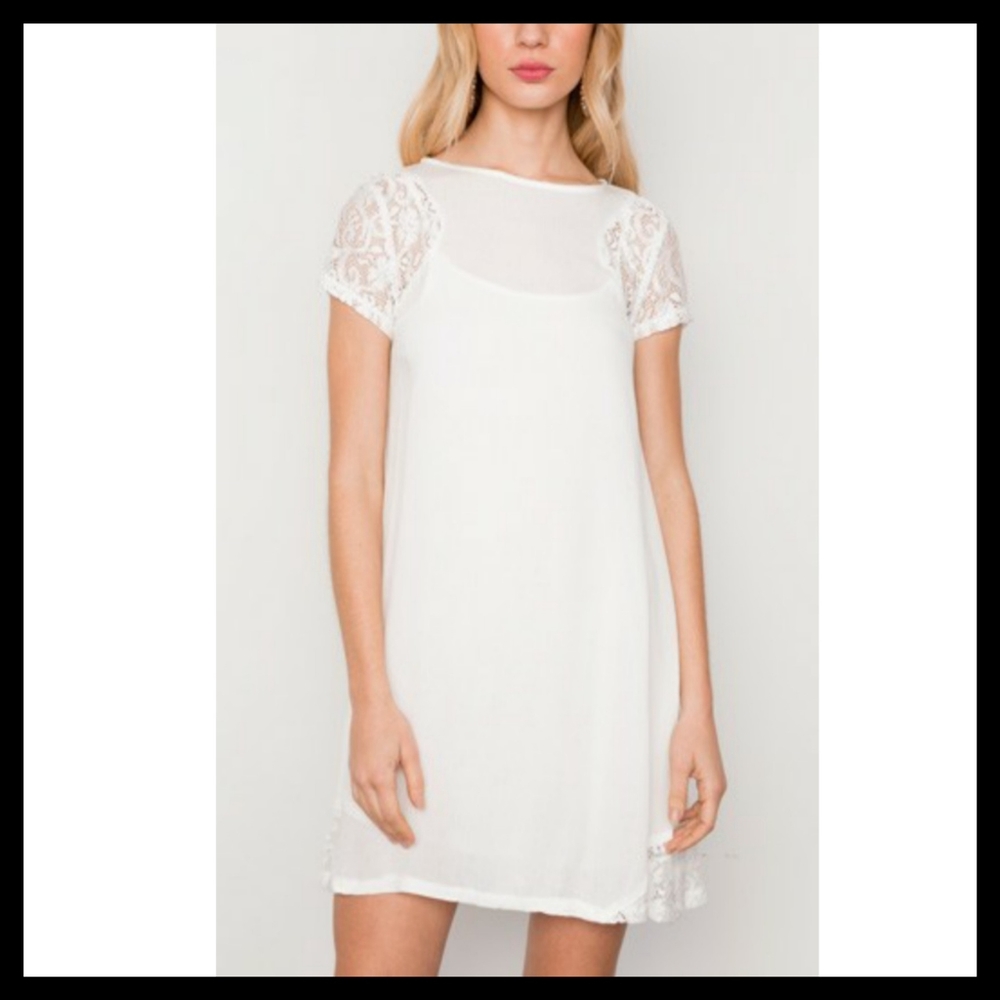 Lace short sleeves dress tunic